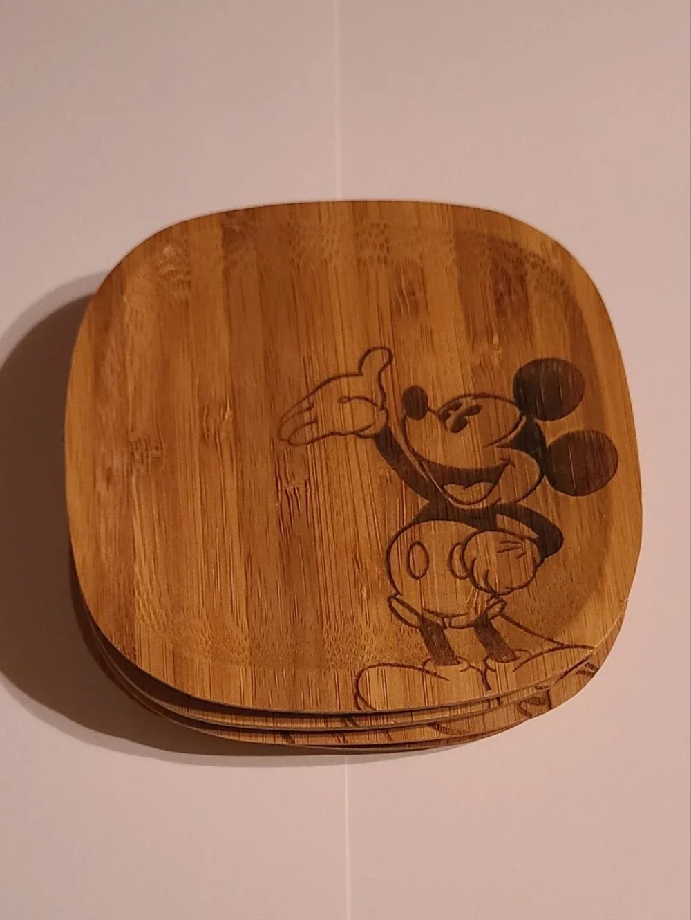 Disney Mickey Mouse Bamboo Coaster's Set Of 6